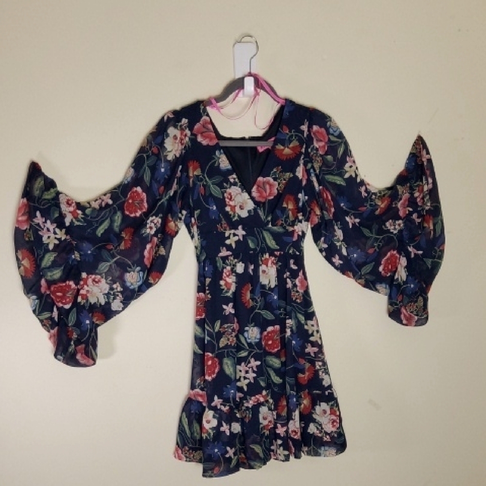Betsey Johnson Navy Floral Dress Size 2